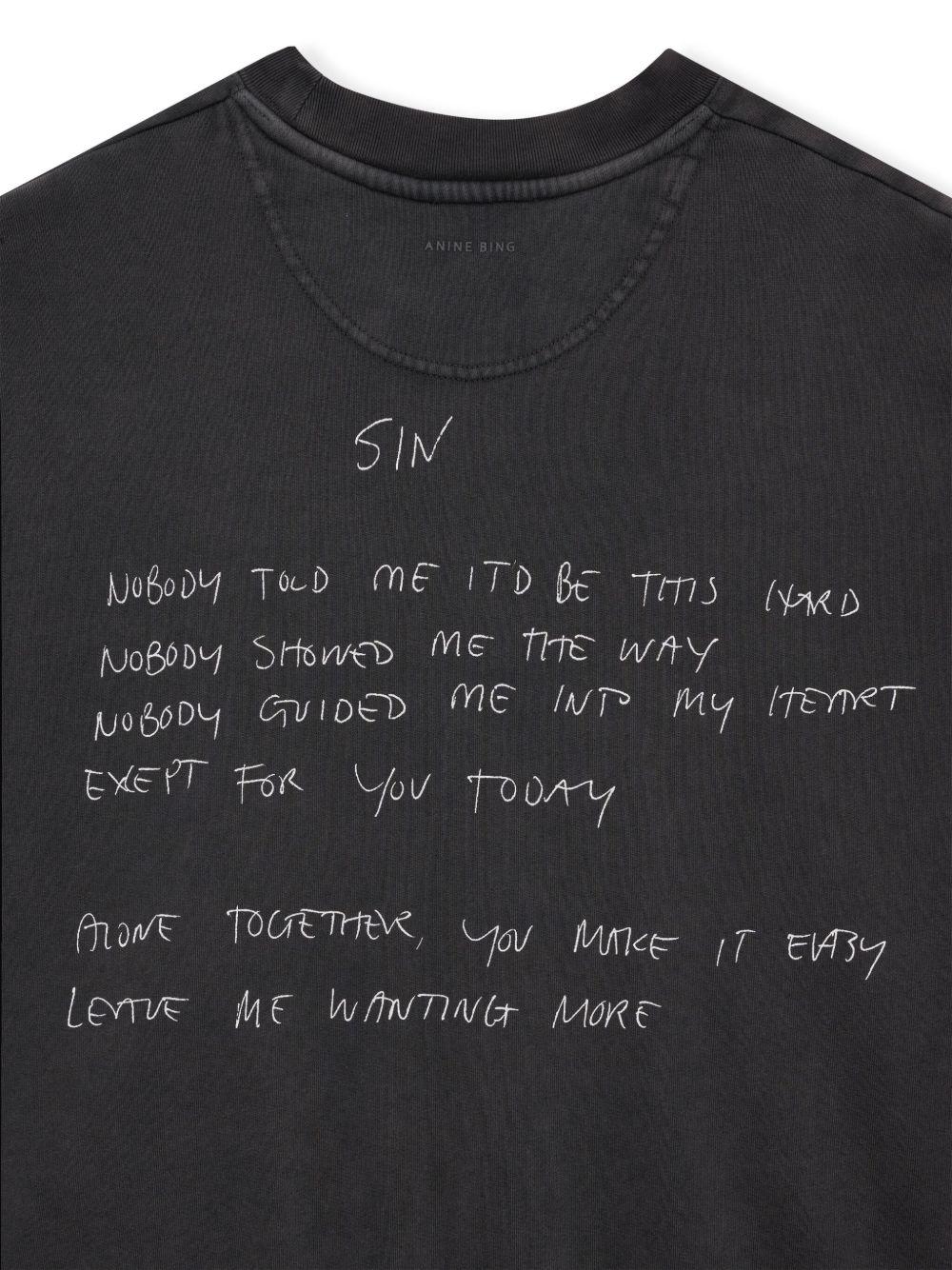 Jaci Sweatshirt Lyrics - Washed Black A0810904 WBL1 WASHED BLACK ANINE BING