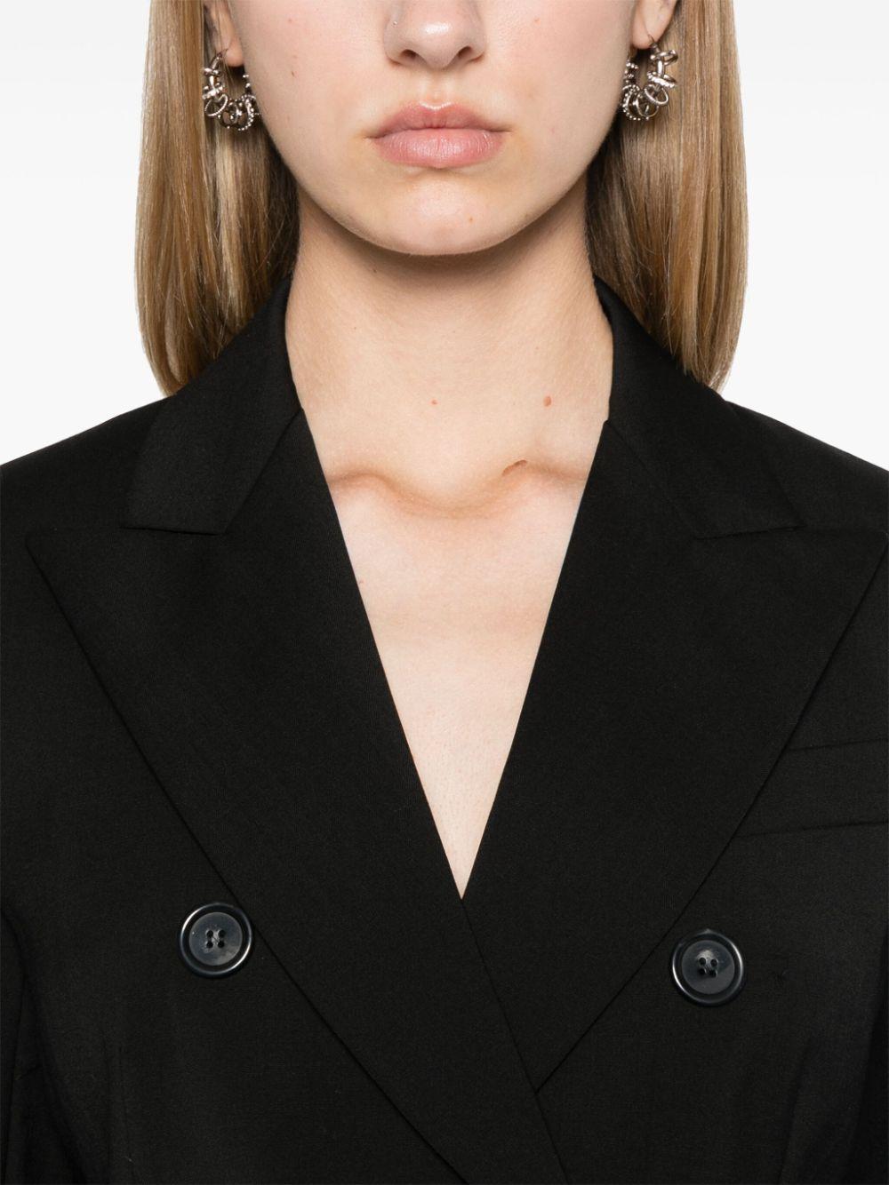 Completo in lana nera con blazer doppiopetto e pantalone flare ADAMOMM10245 013 BROWN SPORTMAX