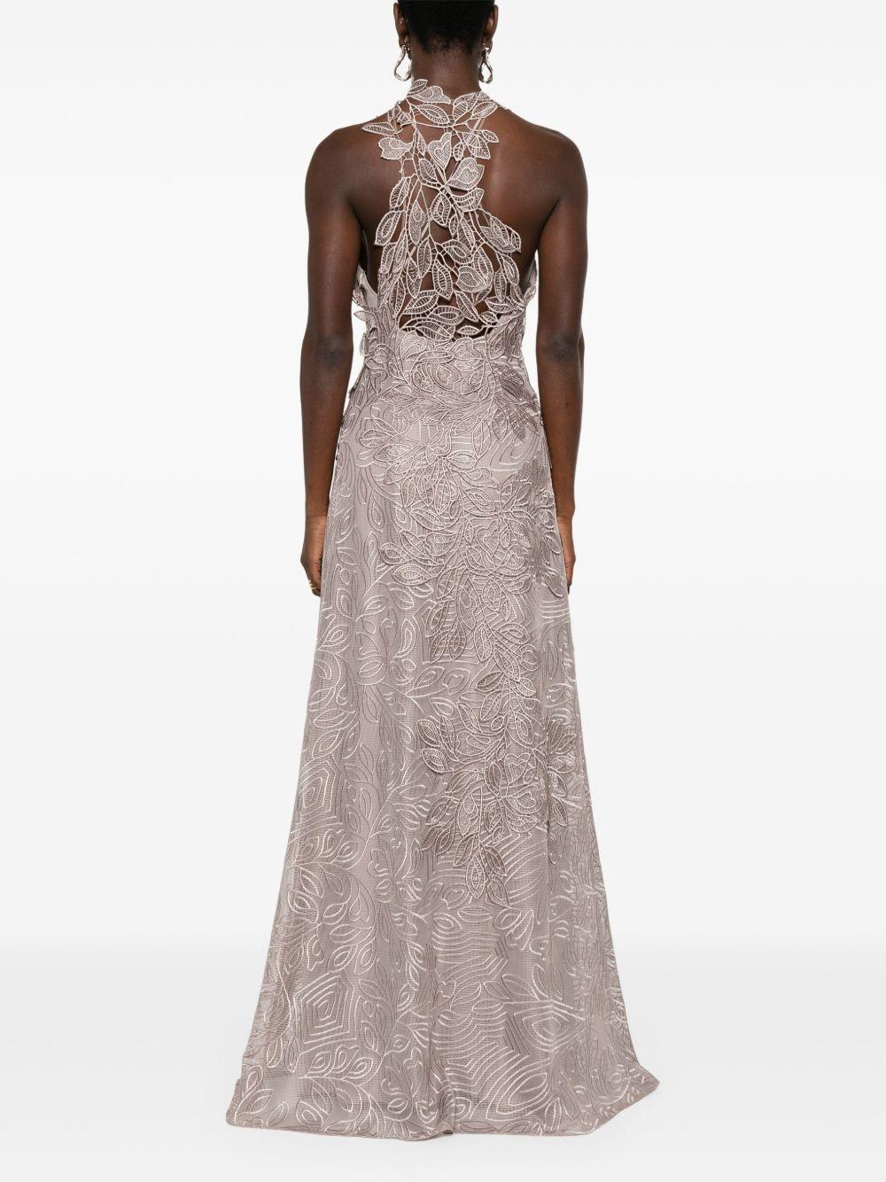 Abito lungo in macramé foliage A0473139 81 ALBERTA FERRETTI