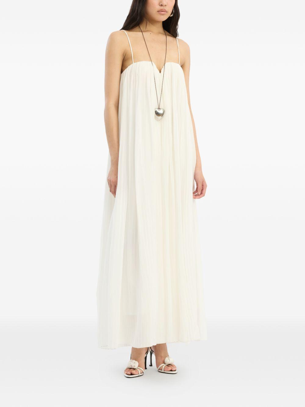 Pleated Midi Strap Dress 115735857 857 EGRET ROTATE