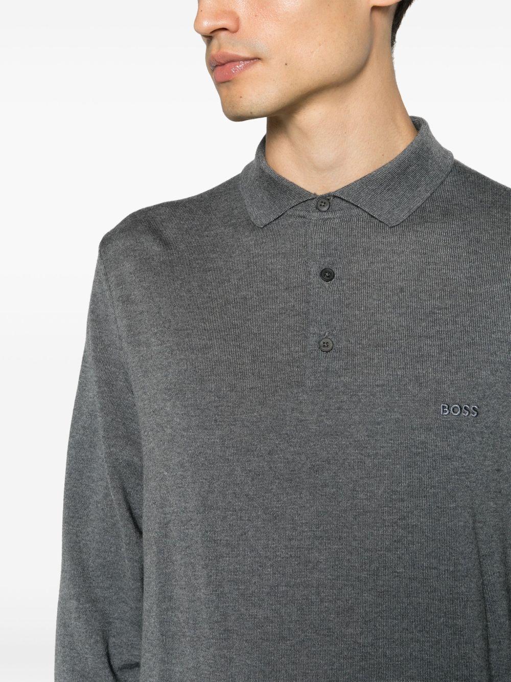 Maglione stile polo 50476357 030 MEDIUM GREY BOSS