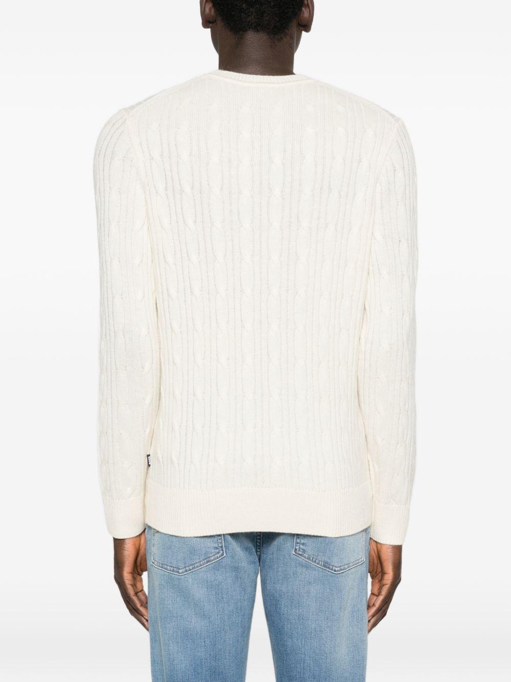 Maglia in Lana Cashmere 50549975 01 OPEN WHITE BOSS