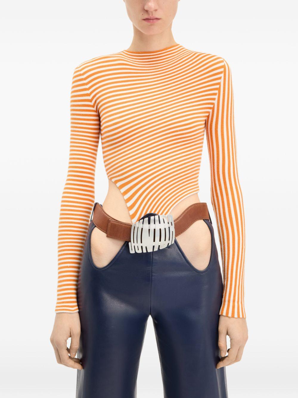 Body Stretch Stampato 2602WPO051K028 0115 WHITE ORANGE JEAN PAUL GAULTIER
