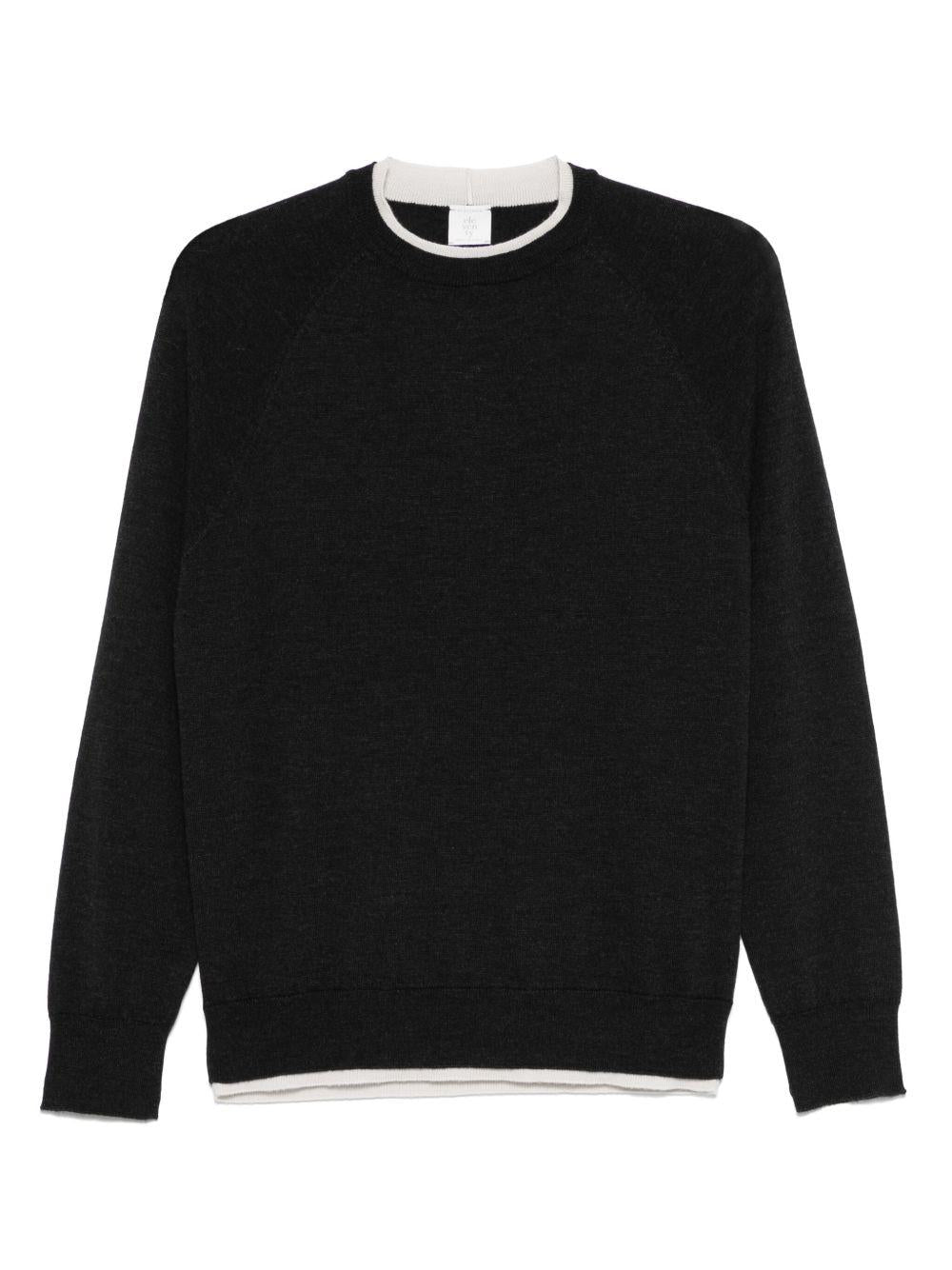 Maglione con finitura a contrasto L76MAGL79MAG0L029 1502 GRIGIO SABBIA ELEVENTY