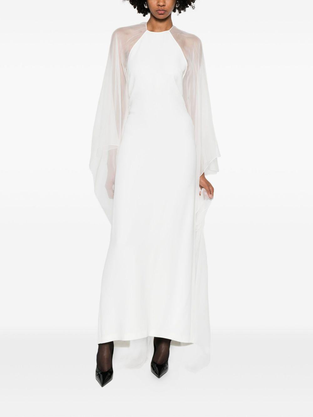 Abito Da Sera Con Maniche In Chiffon 252M04085134 0002 BIANCO ALBERTA FERRETTI