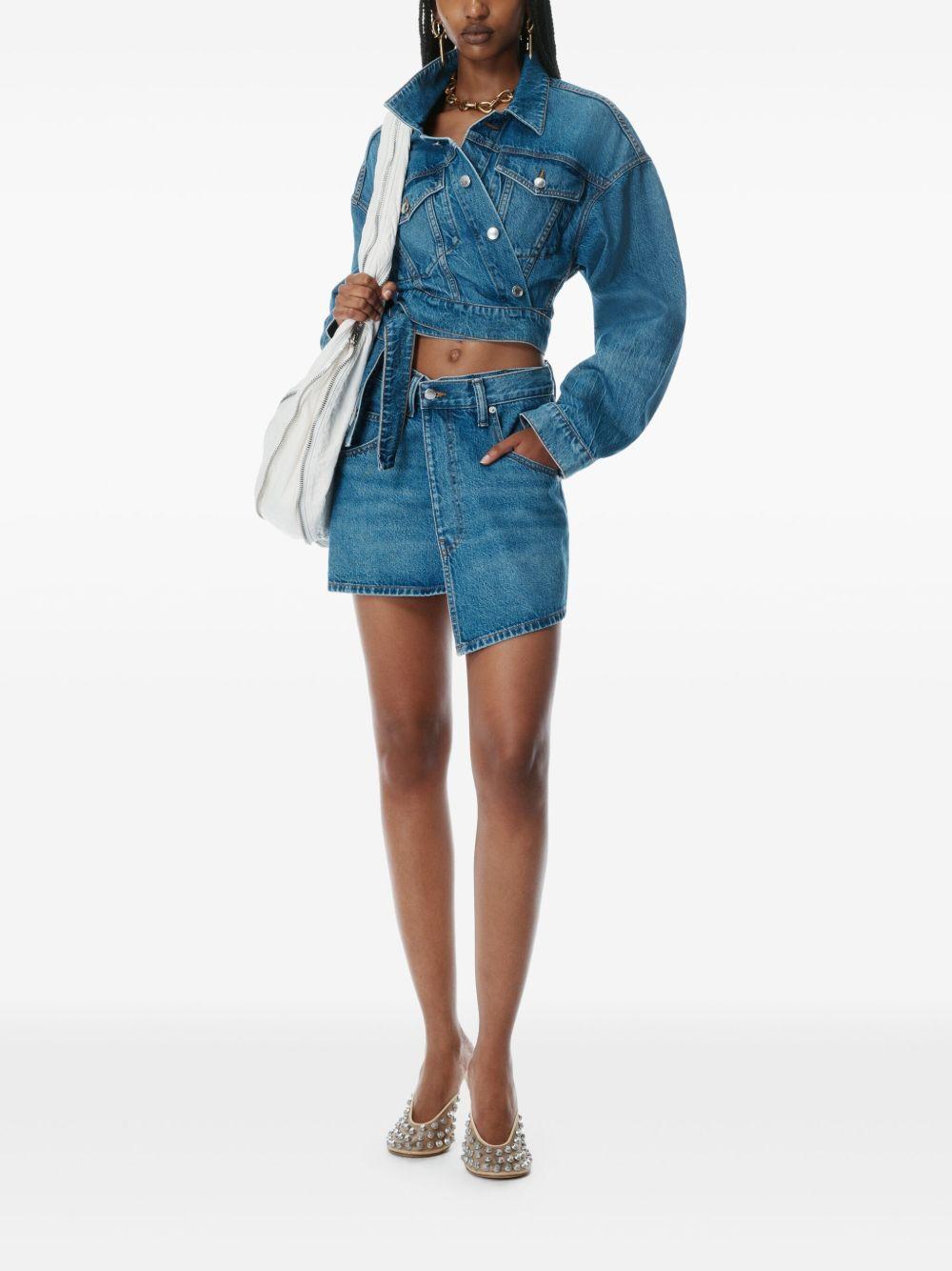 Gonna a portafoglio in denim effetto vissuto 4DC2255721 401 DEEP BLUE ALEXANDER WANG