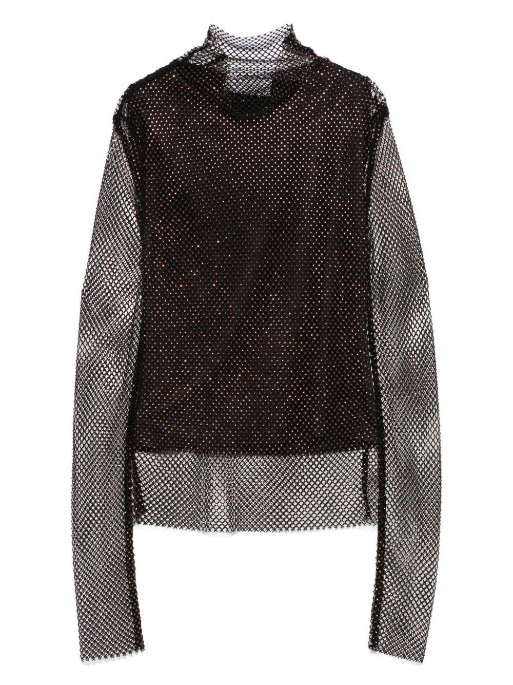 T-shirt in rete con strass GERARDAMM13140 003 NERO STRASS SPORTMAX