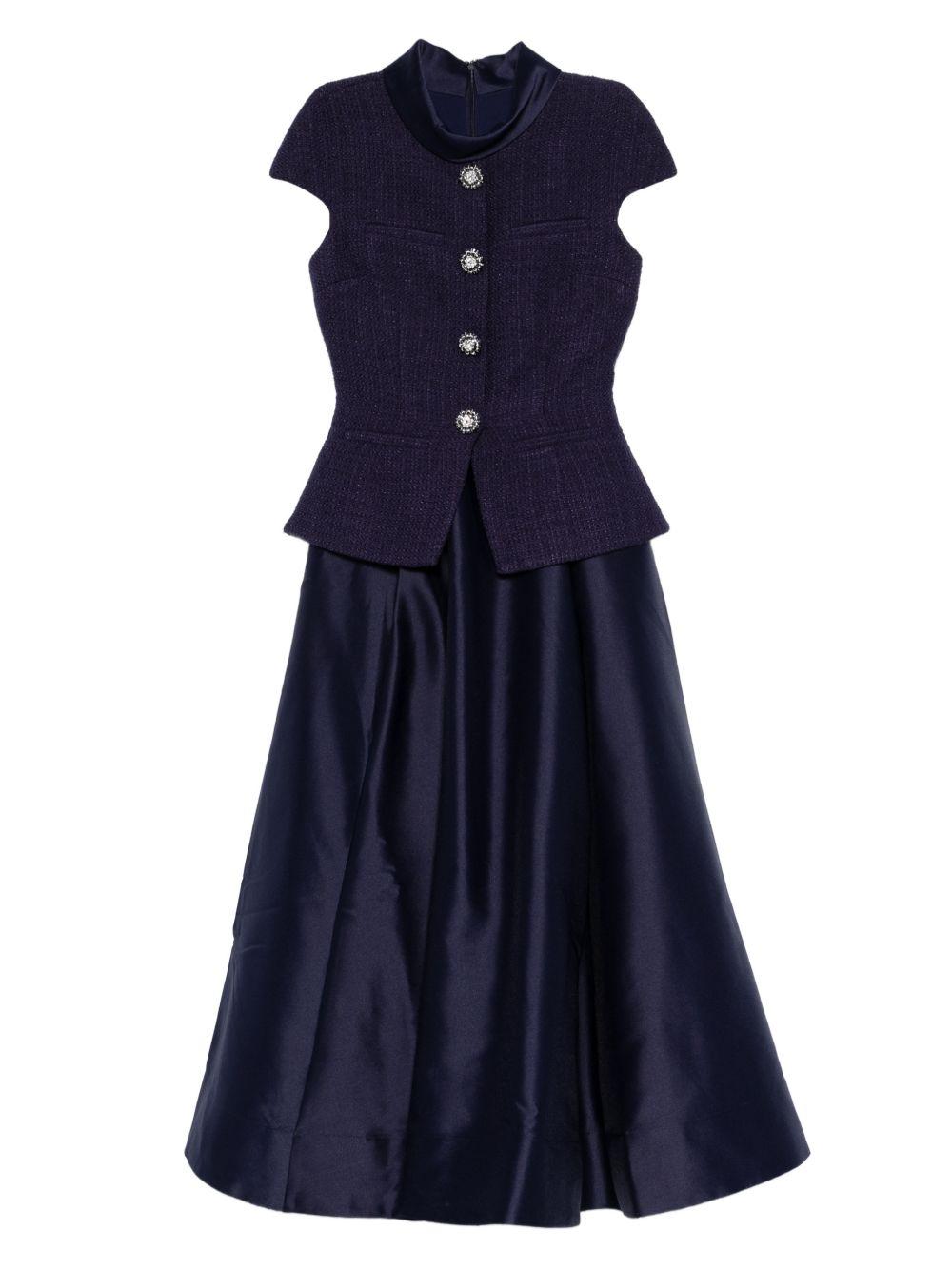 Abito Midi Boucle Taffetà RS26161MN NAVY SELF-PORTRAIT