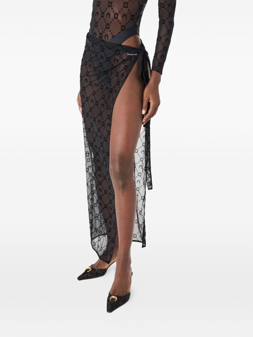 Gonna pareo con monogramma WBW001ACJER0005 BK99 BLACK MARINE SERRE