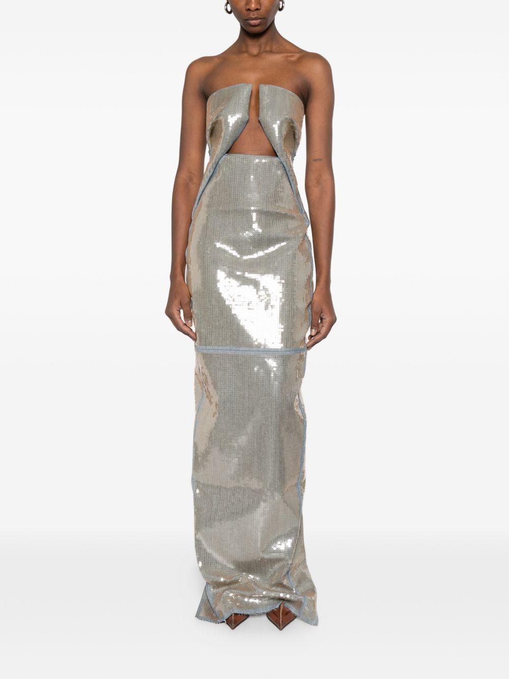 Prong Gown RP01F6528SRAWM1 06138 BLUE SAND RICK OWENS