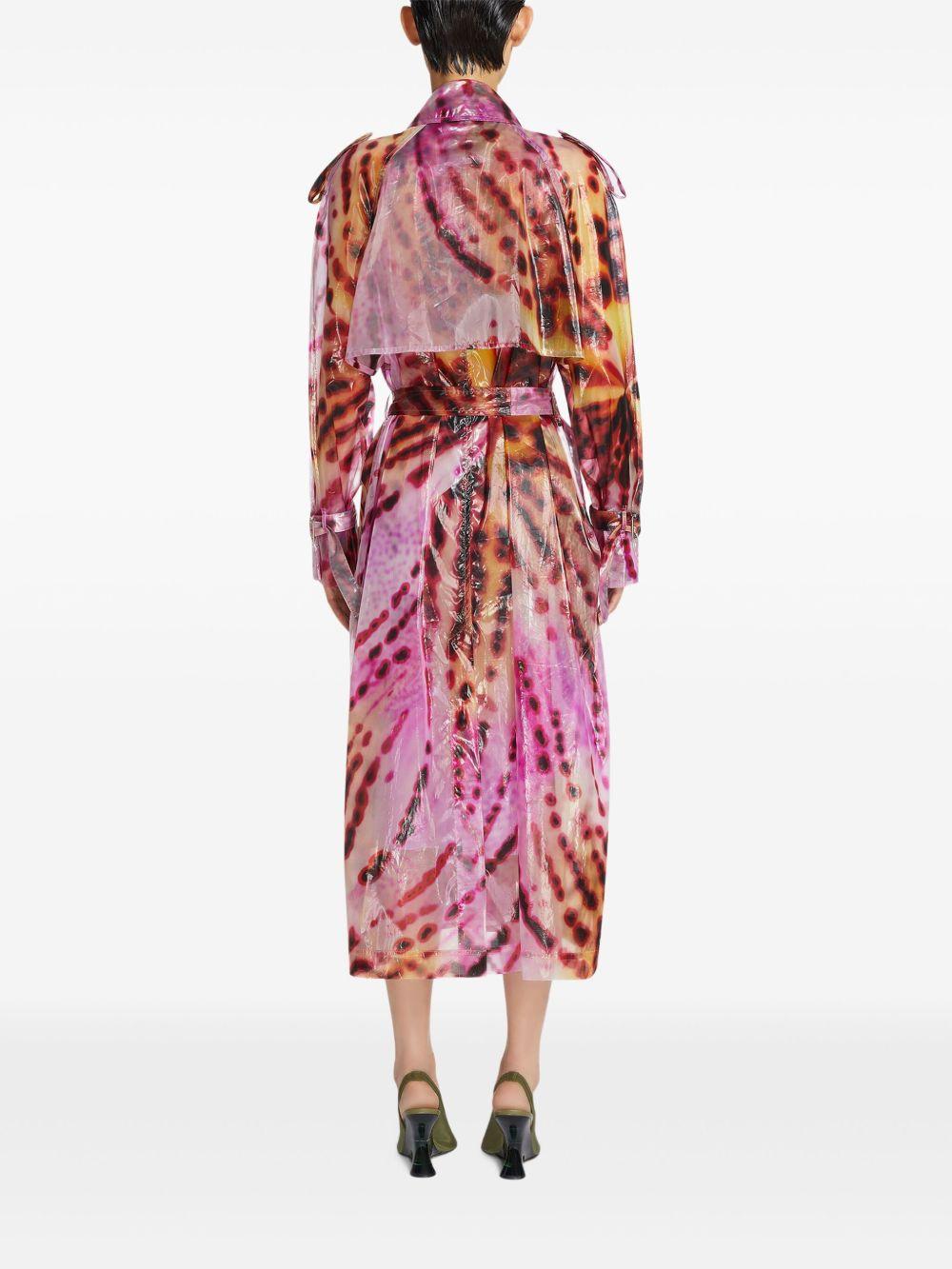 Trench coat stampato 2510102051109 304 FUCHSIA DRIES VAN NOTEN