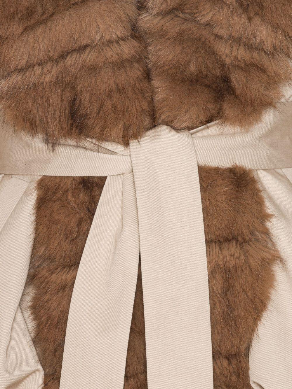 Beige Faux Fur Collar Jacket 115145532 532 CEMENT ROTATE