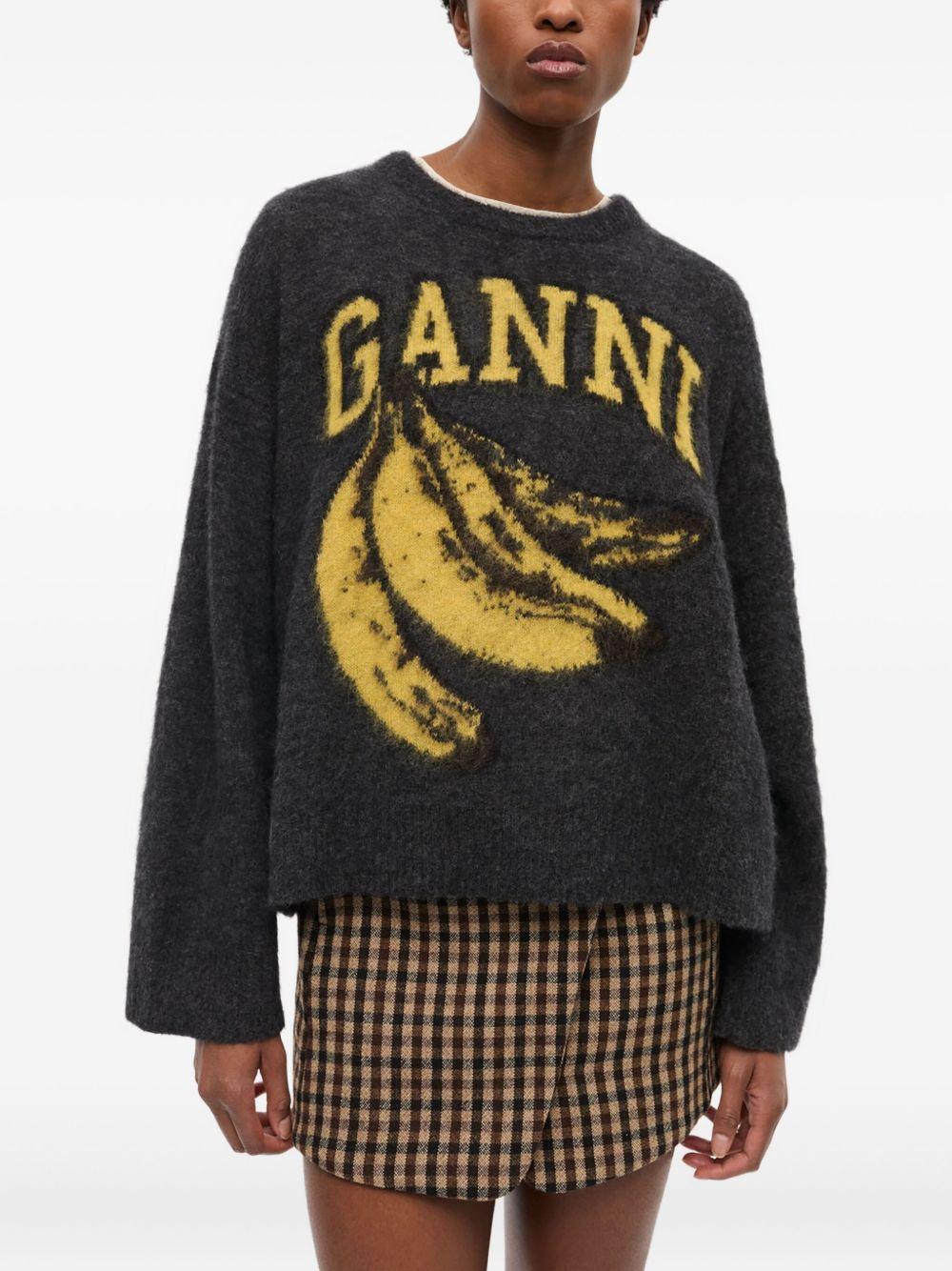 Black Banana Graphic Jumper K2516 252 PHANTOM GANNI