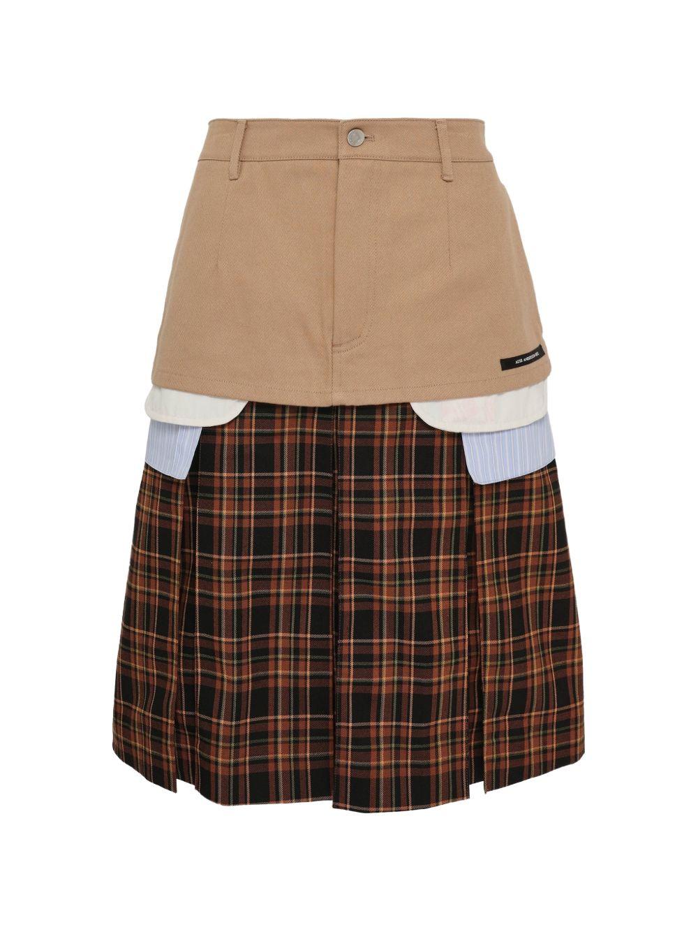 Double Layered Pleats Skirt APA885W BROWN ANDERSSON BELL