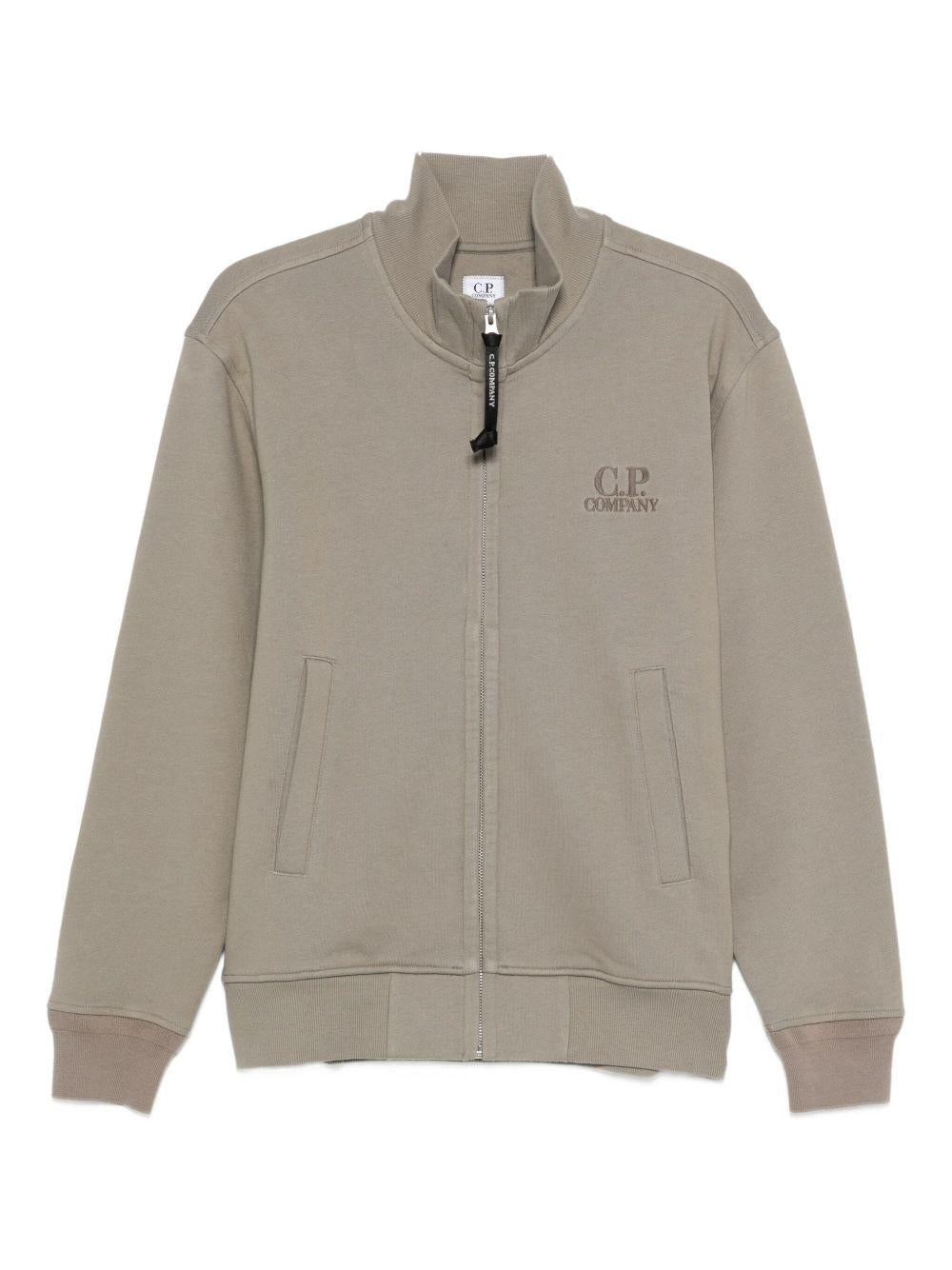 Diagonal Raised Fleece Full Zip Sweatshirt 19CMSS139A005086W 356 FALLEN ROCK CP COMPANY