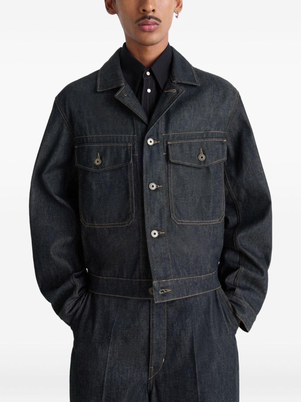 Trucker Jacket - Heavy Slate Denim OW1188LD1061 BK965 SLATE LEMAIRE