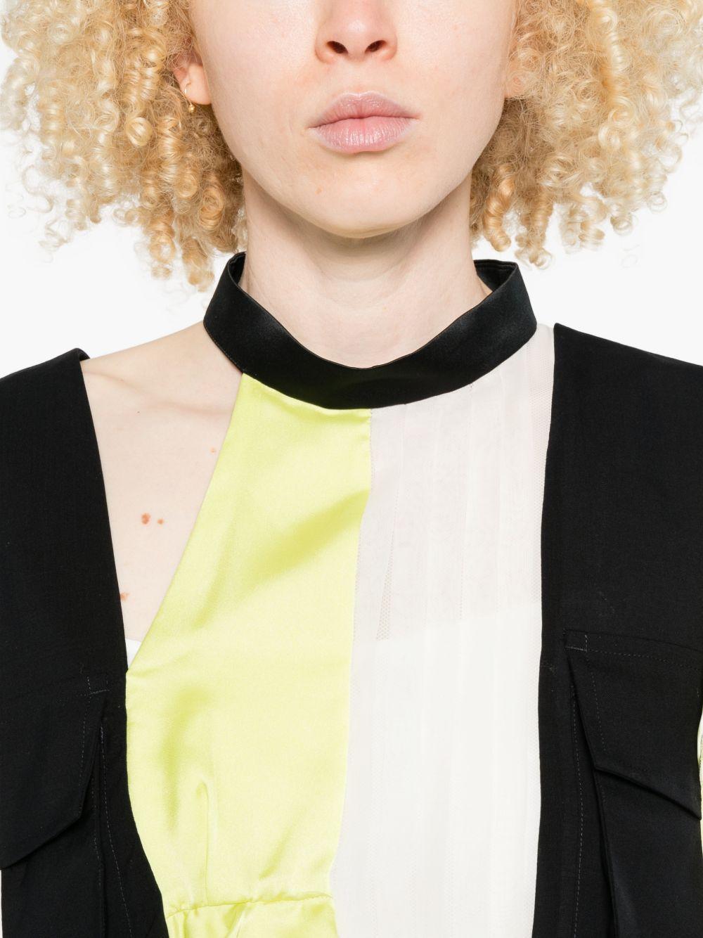 Paneled Blouse 2608517 224 NAVY YELLOW SACAI