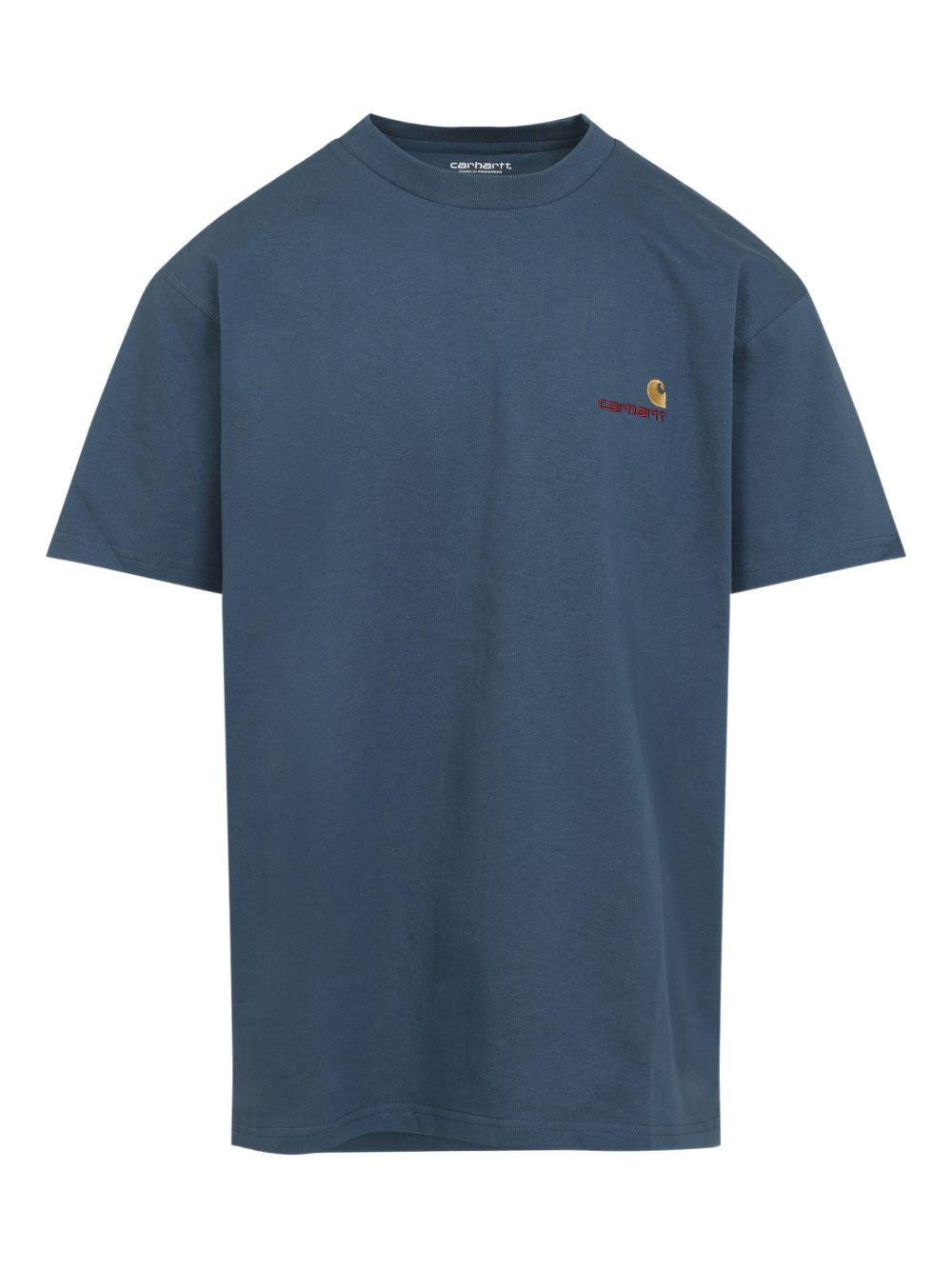 S/S American Script T-Shirt Organic Cotton Single Jersey I029956 3GBXX OFFICE BLUE CARHARTT WIP