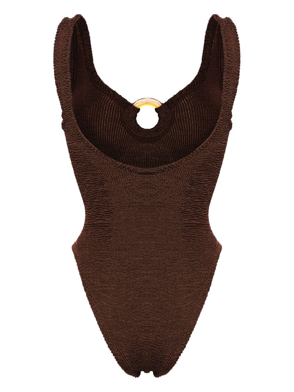 Celine swimsuit SCELINESH METALLIC CHOCOLATE HUNZA G