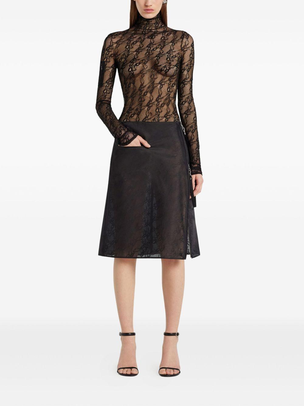 Lace Mockneck Top 325CTO444PA0132 9999 BLACK COURREGES