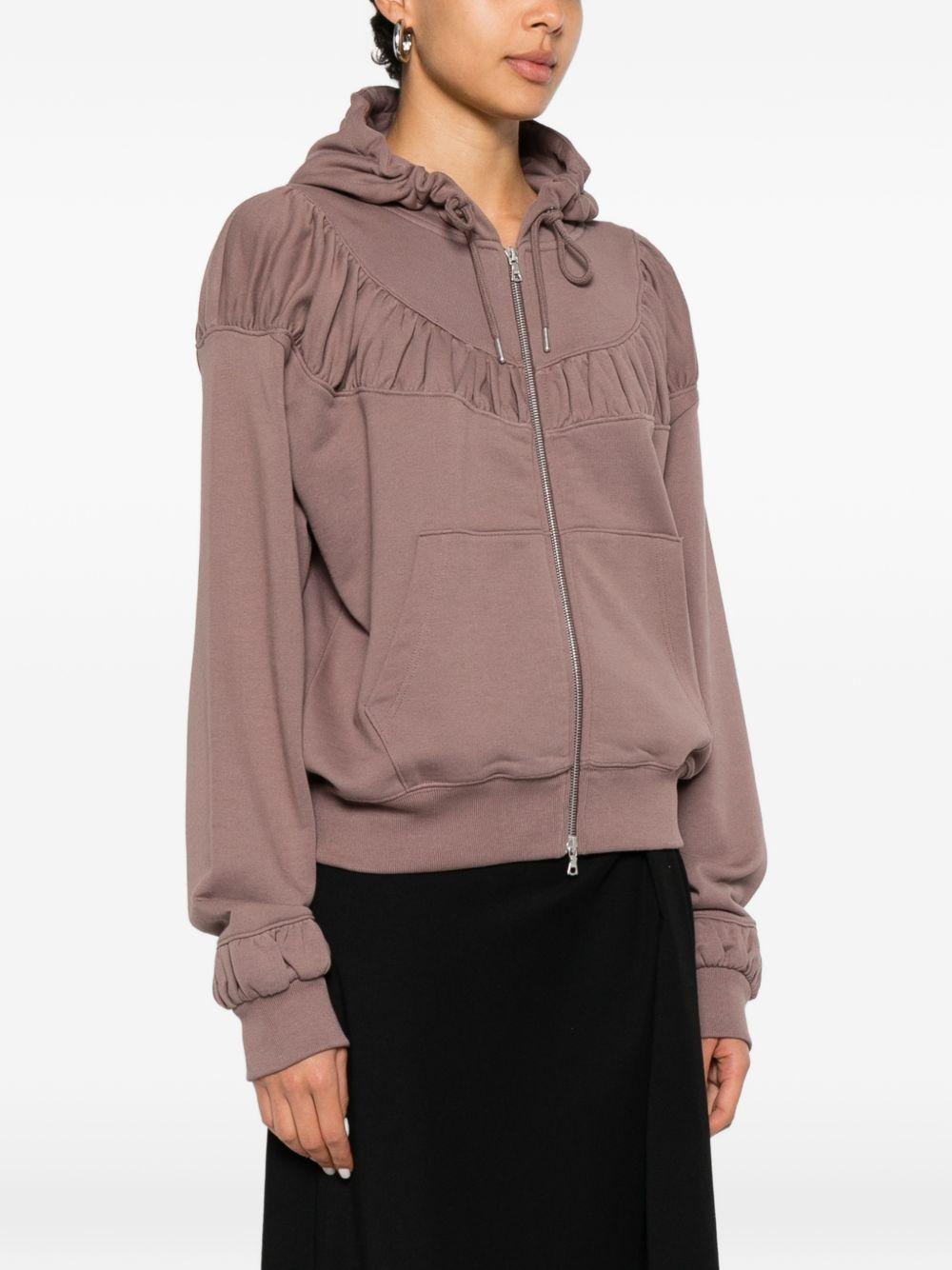 Cropped Loose Zipped Hoodie HADINA3610 811 TAUPE DRIES VAN NOTEN