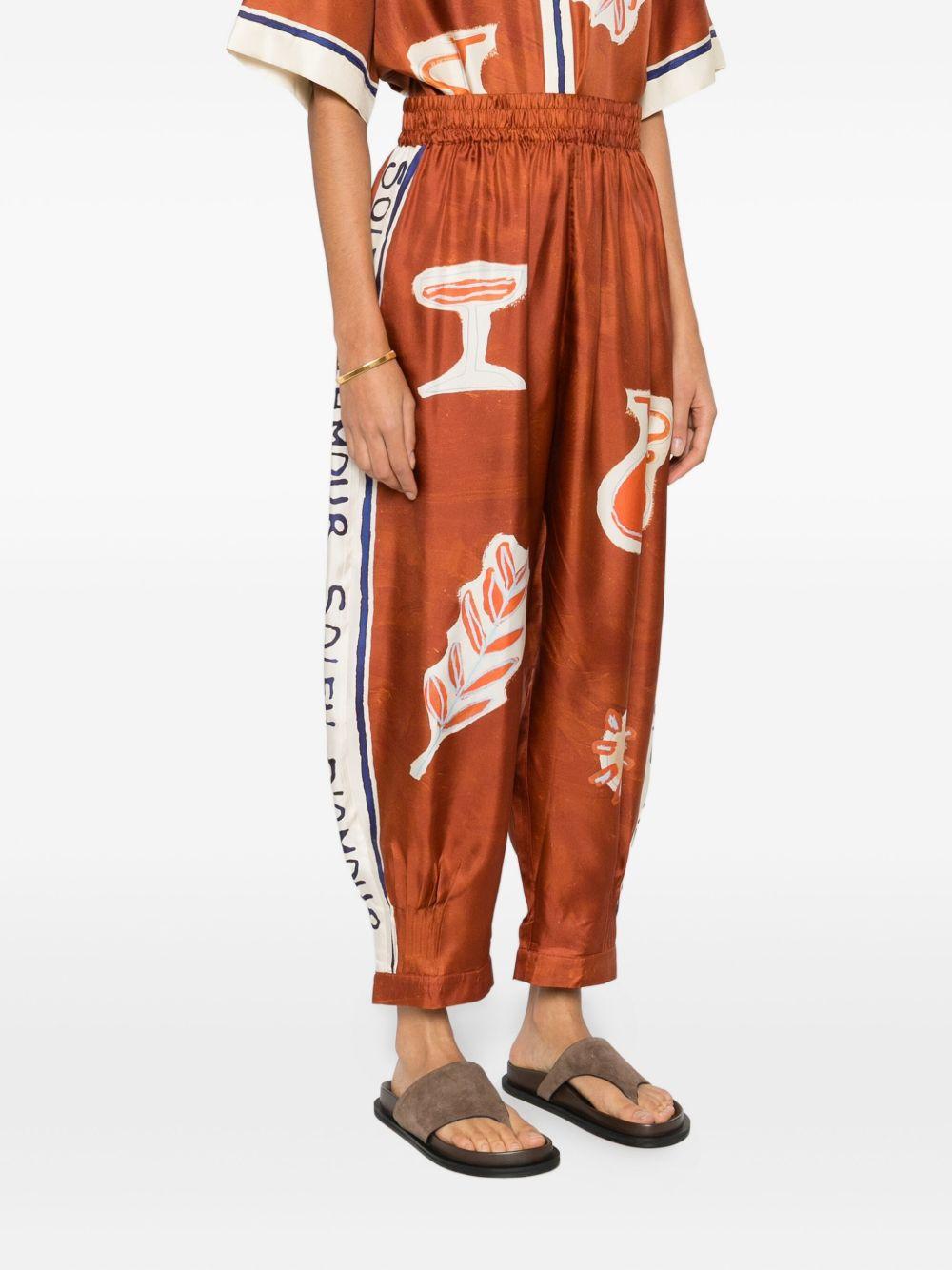 Pantaloni Soleil D'amour in seta 6319P RUST ALEMAIS