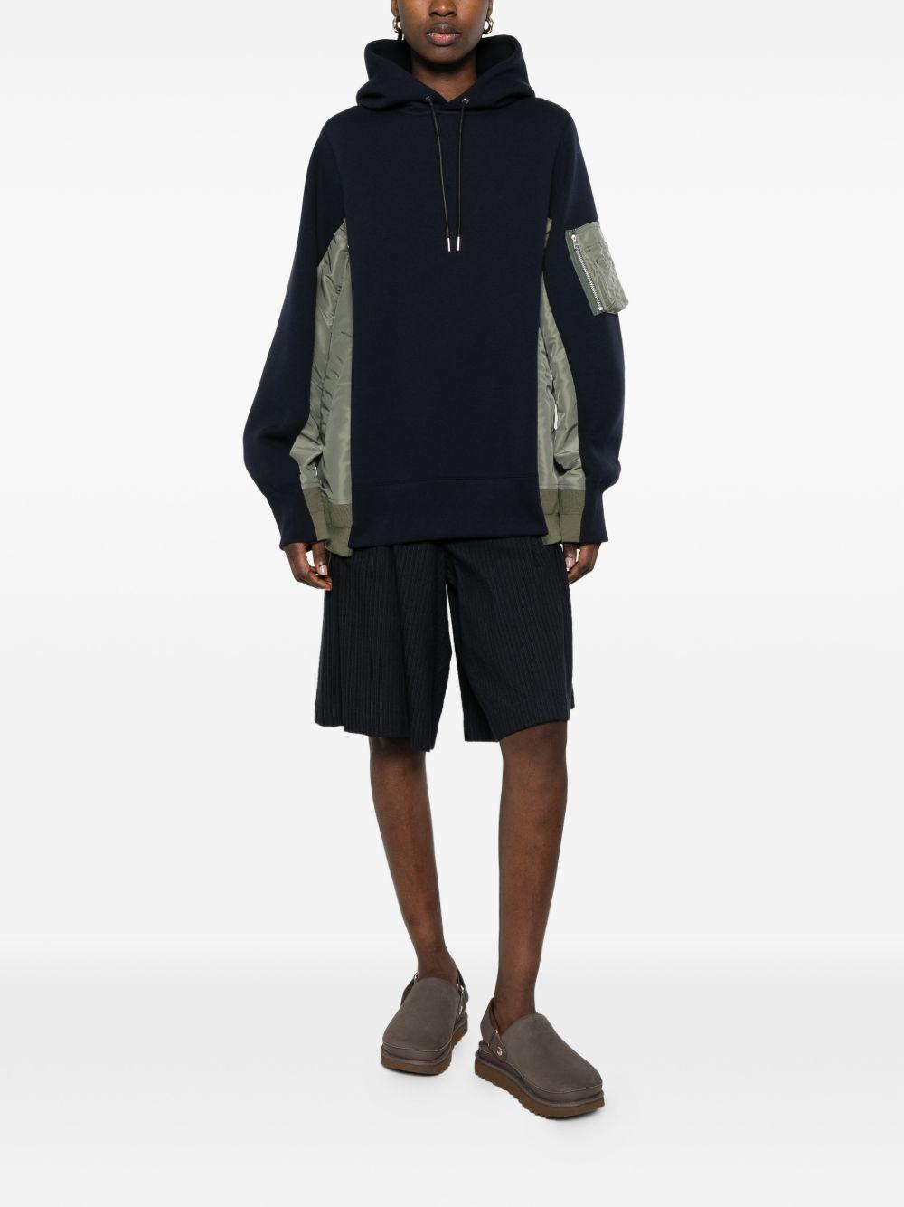 Felpa con cappuccio e zip SCM325 212 NAVY KHAKI SACAI