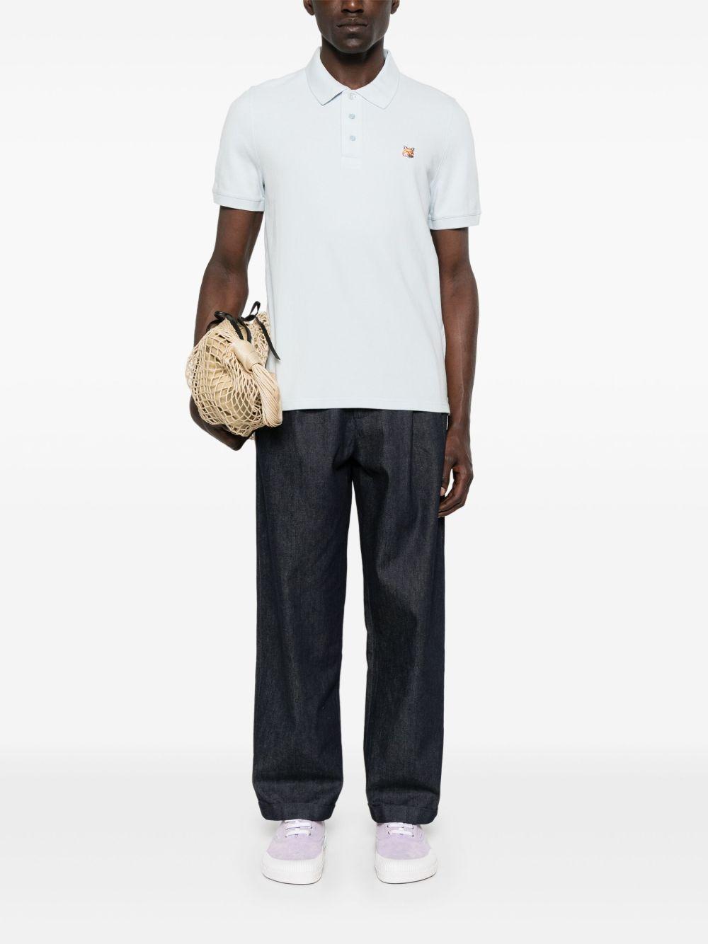Fox Head Patch Regular Polo LM00208KJ7002 P476 INK BLUE MAISON KITSUNE