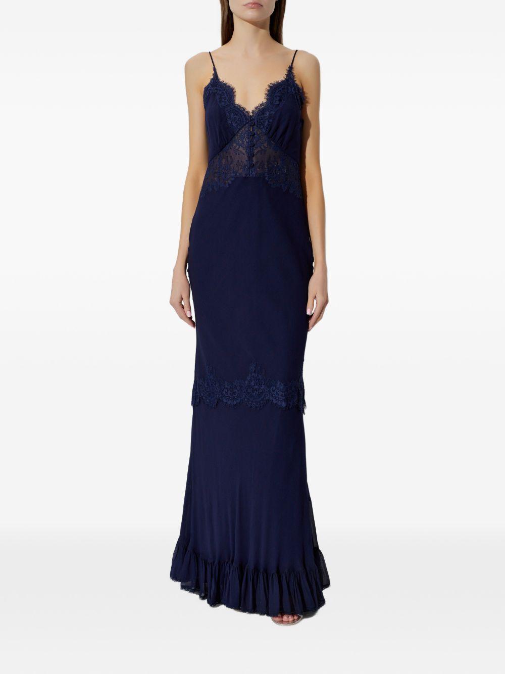 Maxi Abito In Georgette RS26176XN NAVY SELF-PORTRAIT