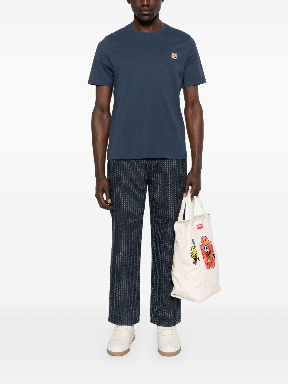 Fox Head Patch Regular T-Shirt LM00104KJ0008 P476 INK BLUE MAISON KITSUNE