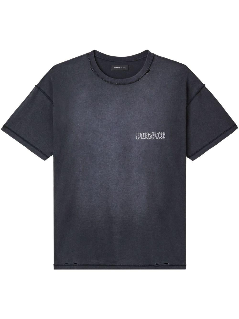 T-shirt Liberty P101JBLI225 BLACK PURPLE BRAND