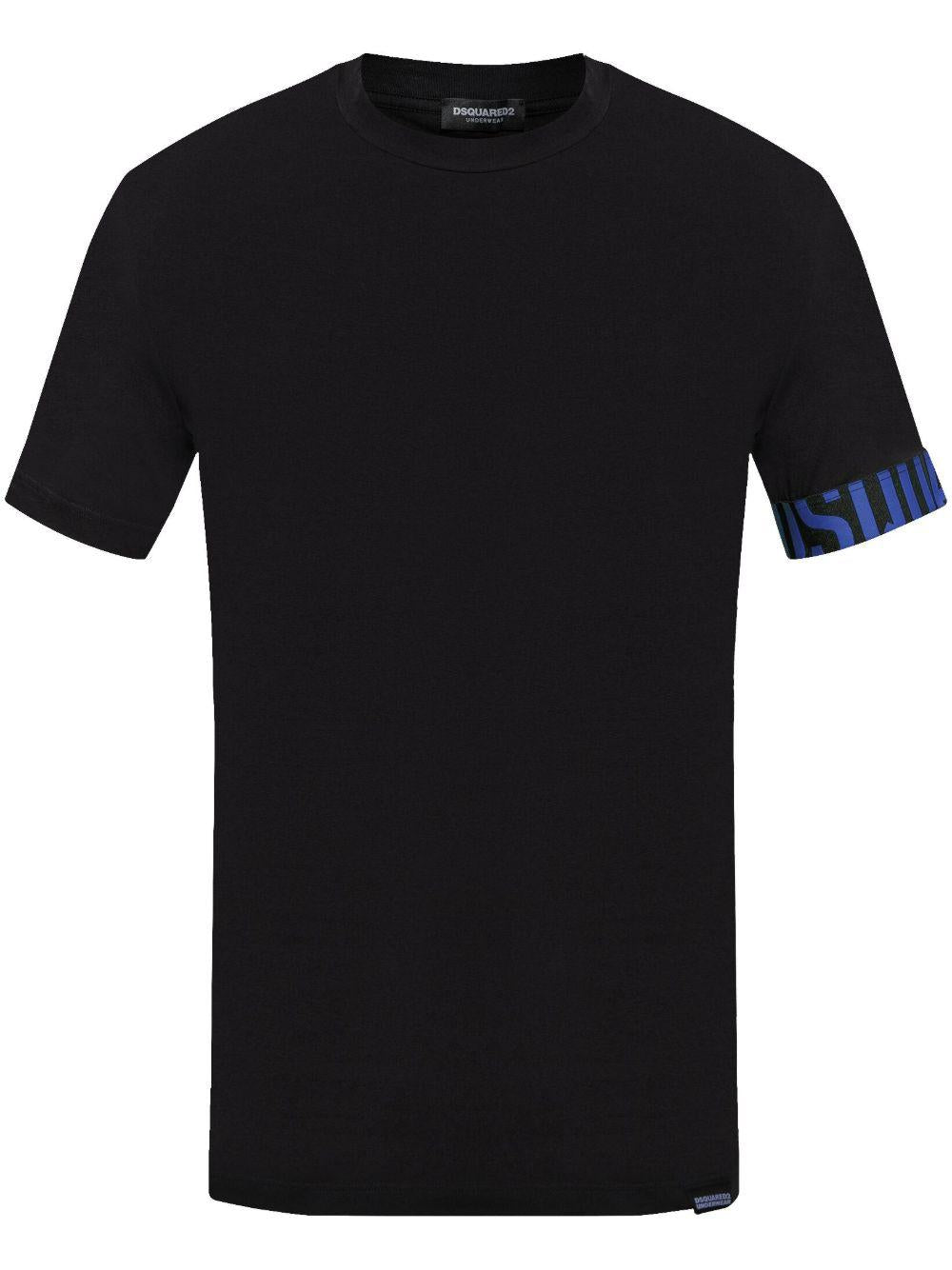 Mini t-shirt basic con colletto rotondo DSQUARED2<BR/> D9M3S5770 016 BLACK ELECTRIC DSQUARED2