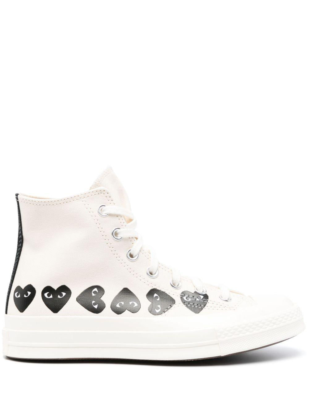 P1K127 2 WHITE COMME DES GARCONS PLAY X CONVERSE