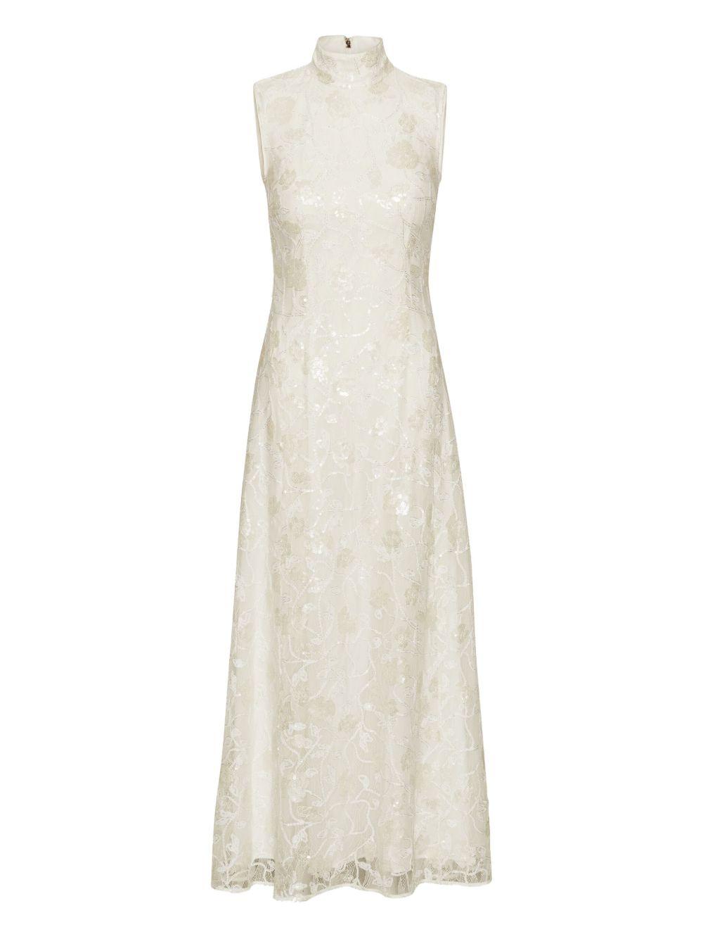 Lace Sequin Maxi Dress 114196857 857 EGRET ROTATE