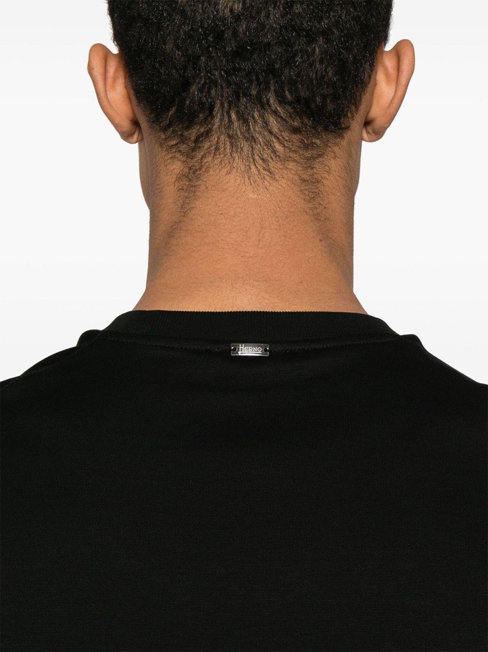 T-shirt in jersey knit effect JG000206U52059 9300 Nero HERNO