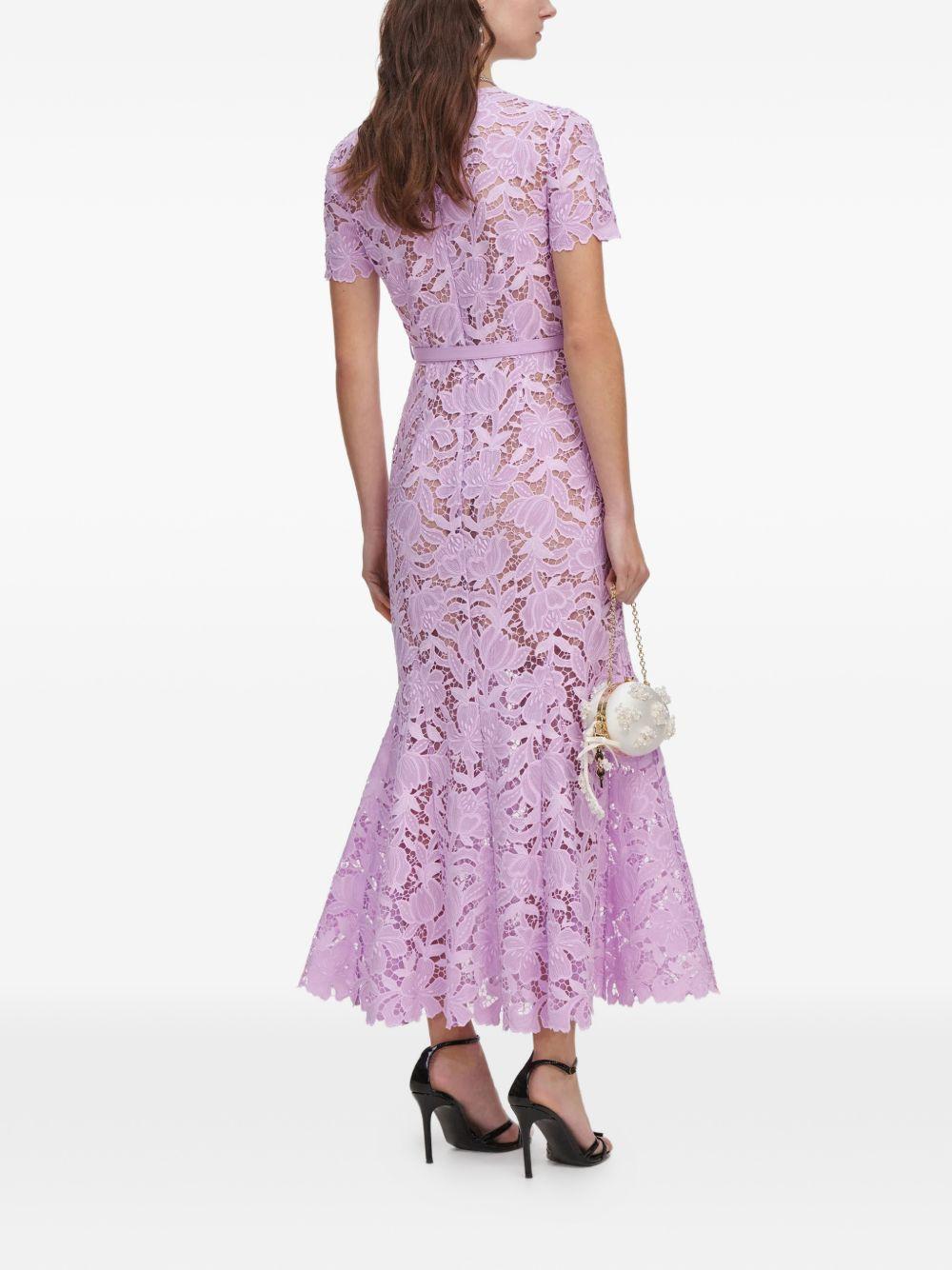 Abito midi in pizzo PF26107ML LILAC SELF-PORTRAIT