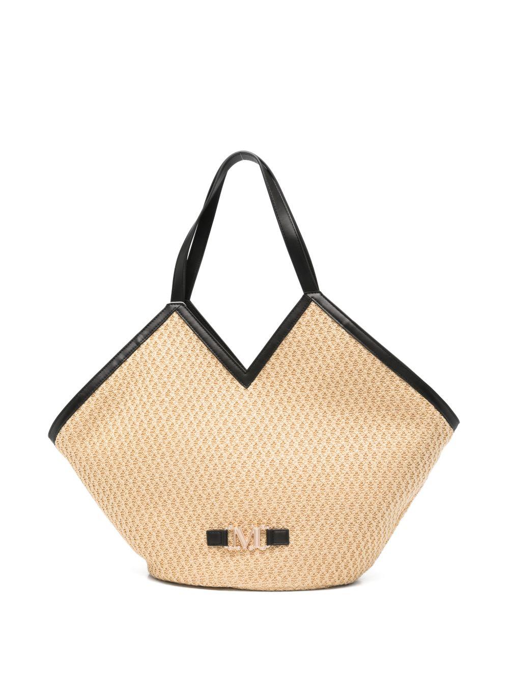 Borsa In Rafia BCHBRUNO 001 BEIGE NERO MAX MARA