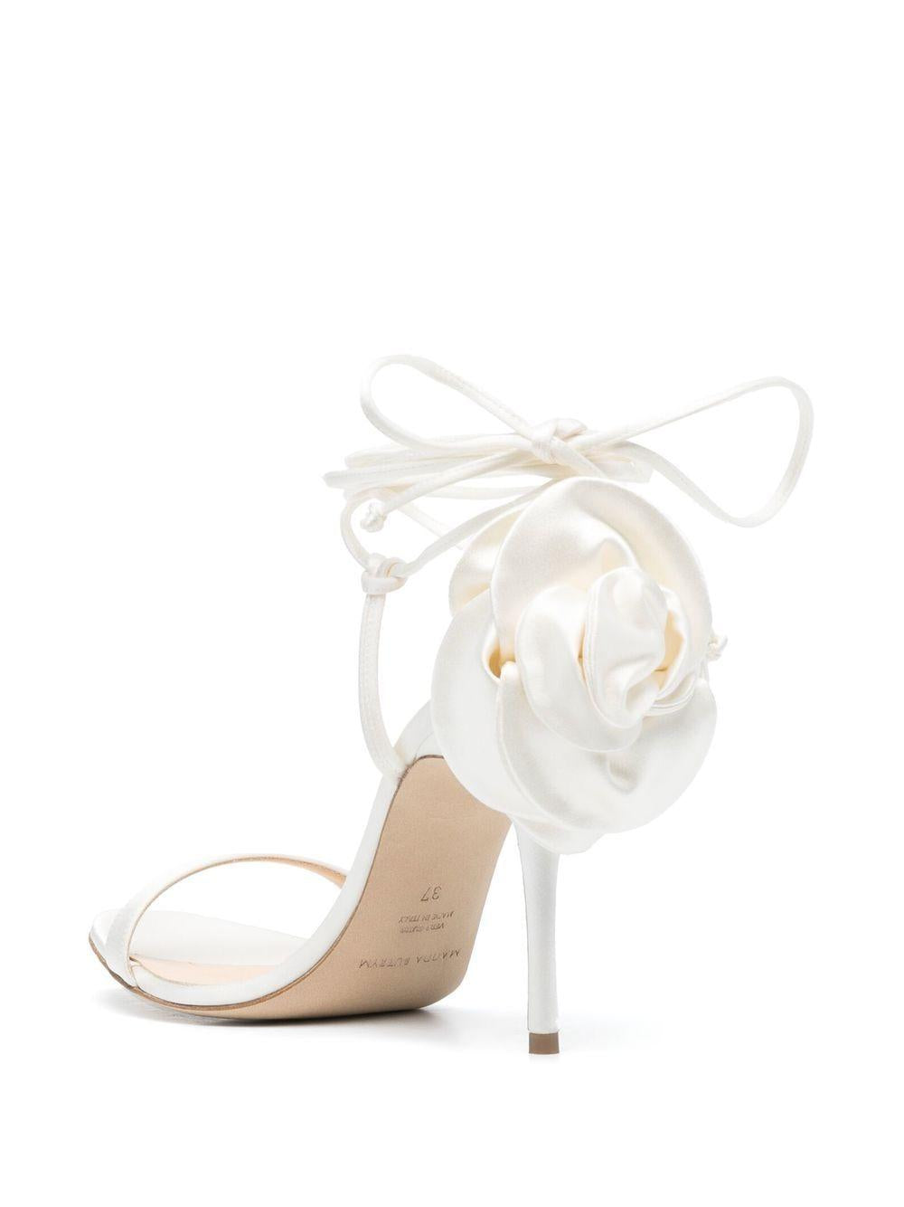 Double Flower Heel Sandals 526423 IVORY MAGDA BUTRYM