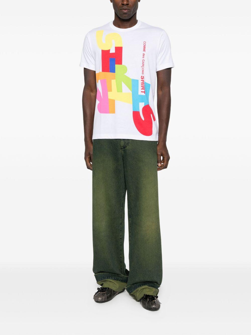 Men's Graphic Printed T-Shirt FPT004W25 2 WHITE PRINT COMME DES GARCONS SHIRT