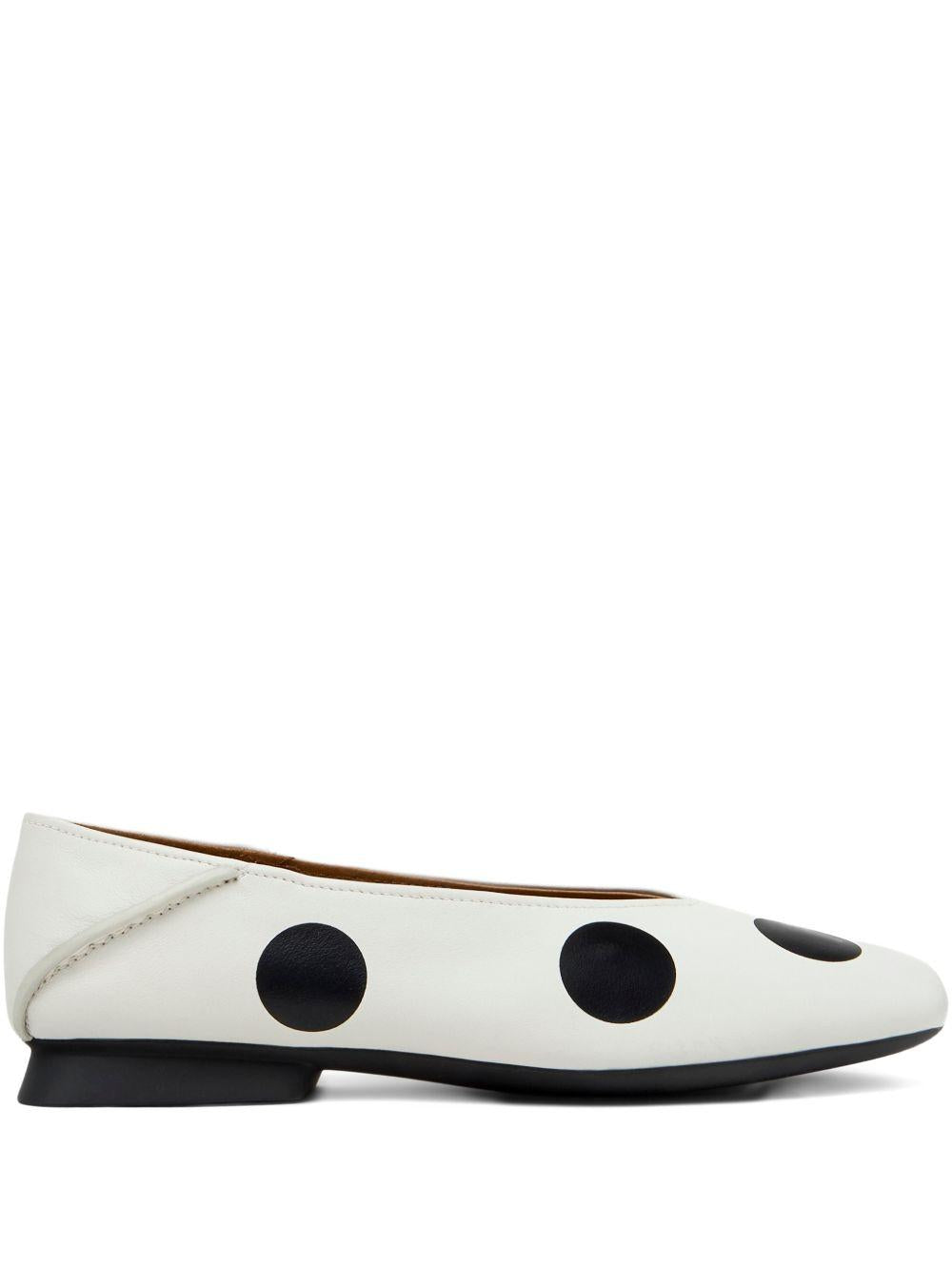 Ballerine in pelle K201253 049 DOTS BLACK WHITE CAMPER