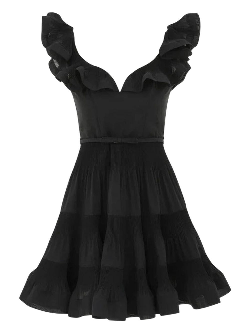 Pleated Frill Mini Dress 2479DF25R BLACK ZIMMERMANN