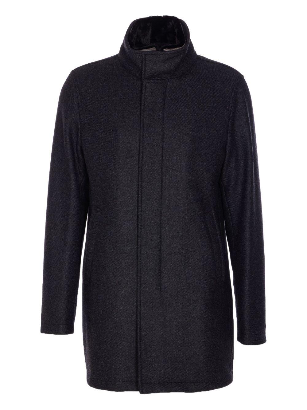 Carcoat in Easy Wool e Light Faux Fur CA000214U33432R 9480 ANTRACITE HERNO