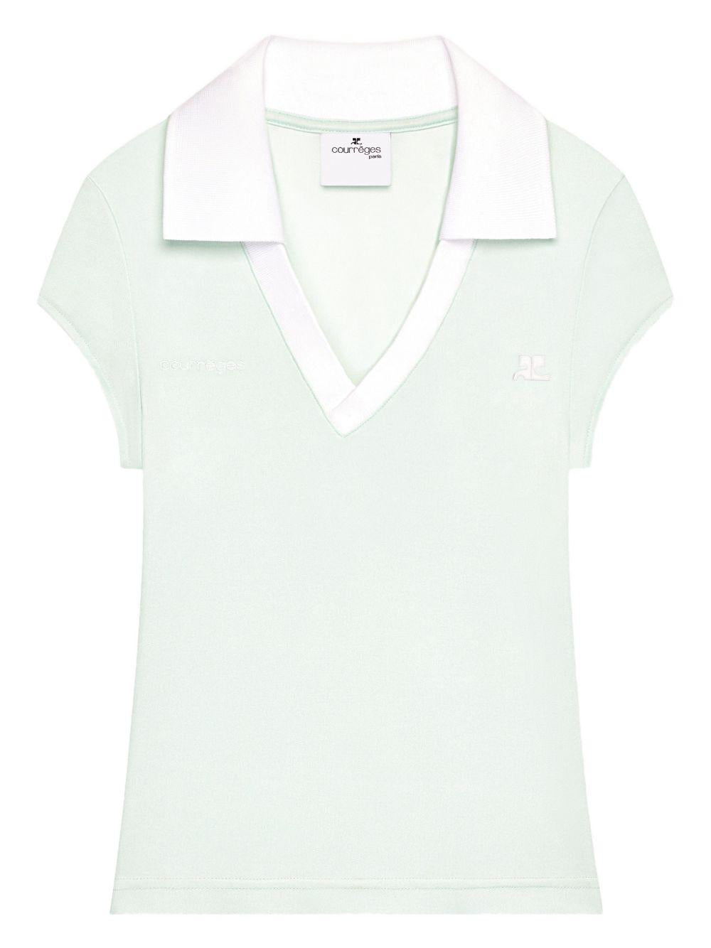 Sports Cropped Polo 126JPO057JS0195 B216 LIGHT MINT COURREGES