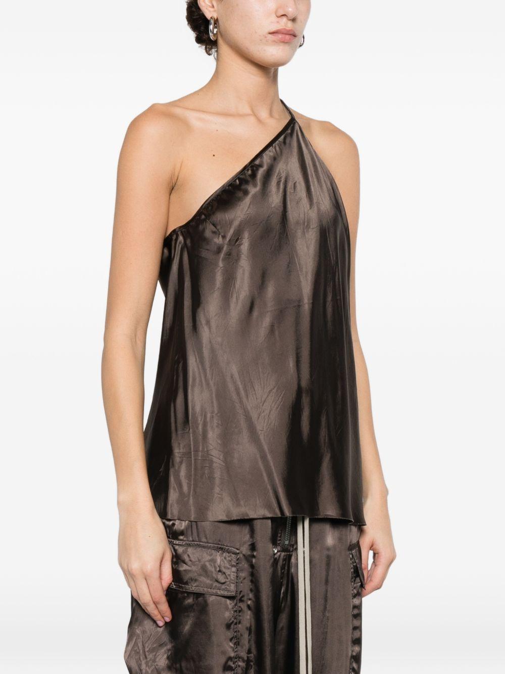 One Shoulder Slip T RP01F6117N 78 DARK DUST RICK OWENS