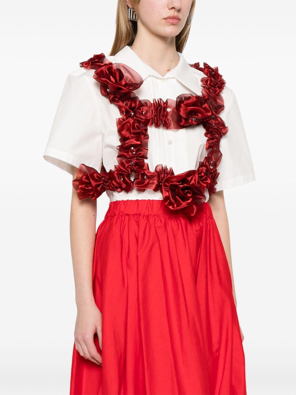 Flower-appliqué harness 3OV008 2 RED NOIR KEI NINOMIYA