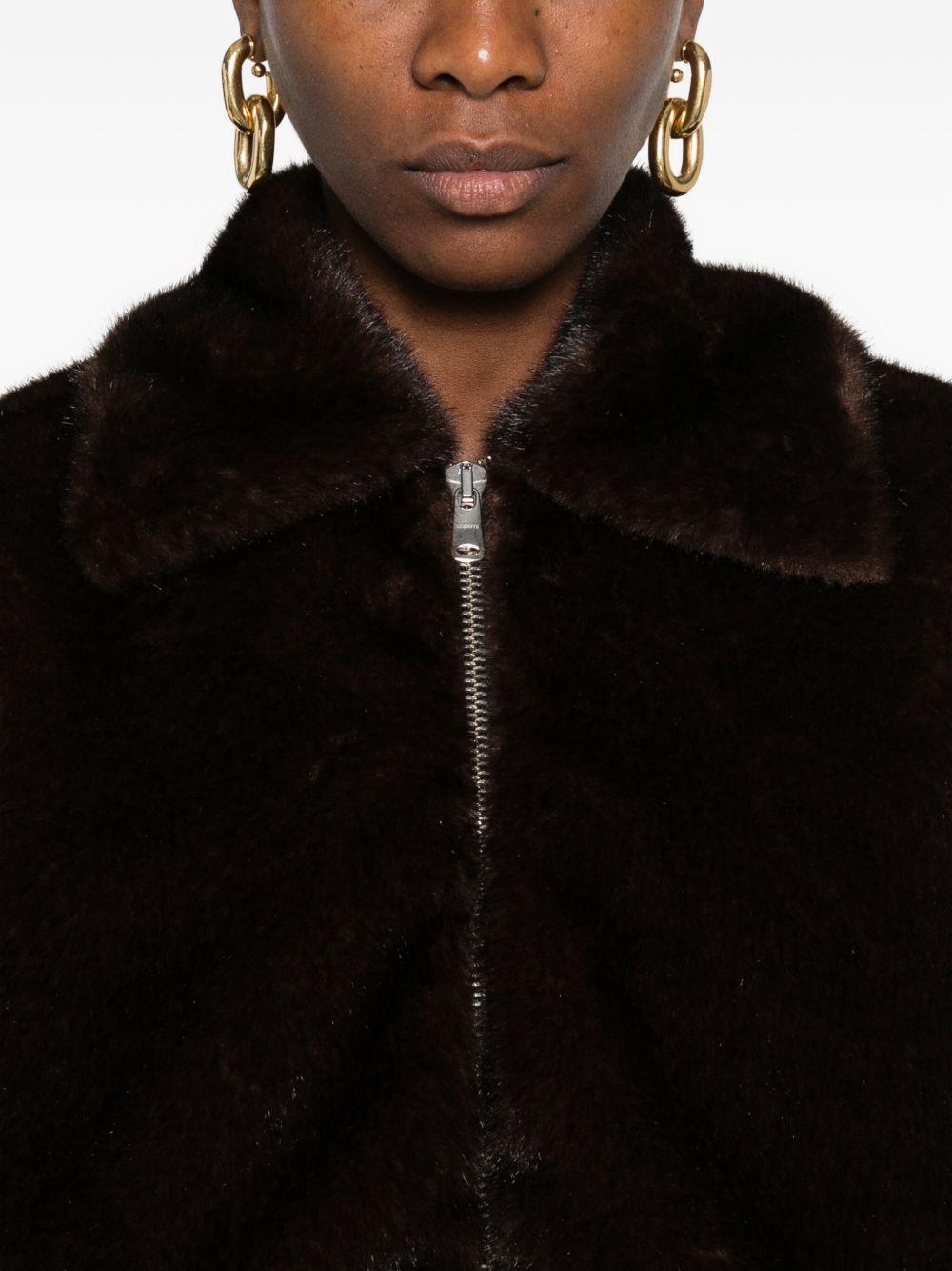 Faux Fur Bomber Jacket COPBL33F9015 BROWN COPERNI