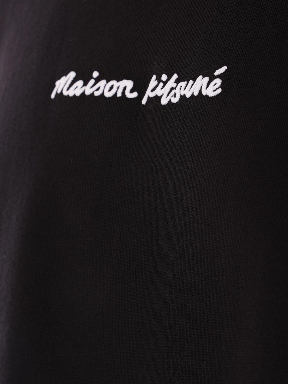 Logo-embroidered t-shirt<BR/> OM00122KJ0119 P199 BLACK MAISON KITSUNE
