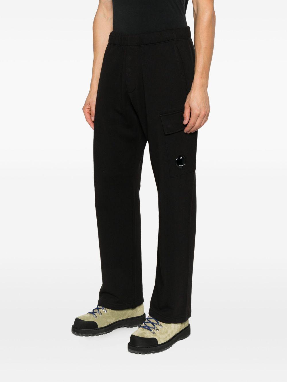 Diagonal Raised Fleece Cargo Lens Sweatpants 19CMSP141A005086W 999 BLACK CP COMPANY