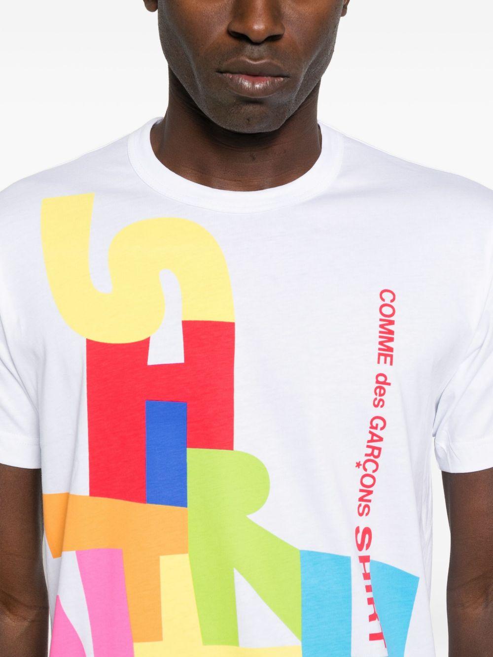 Men's Graphic Printed T-Shirt FPT004W25 2 WHITE PRINT COMME DES GARCONS SHIRT