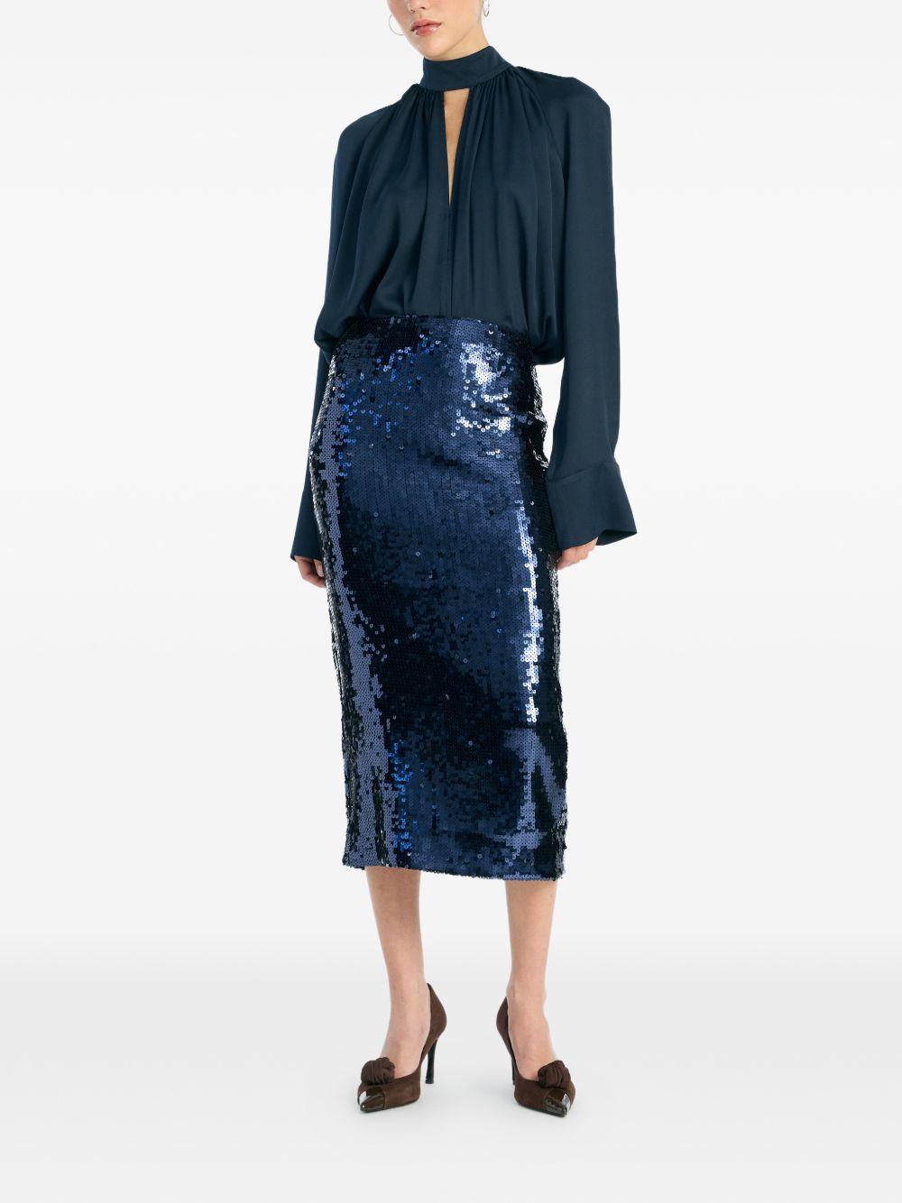 Satin Bow Shirt Dark Blue 1151102318 2318 SKY CAPTAIN ROTATE